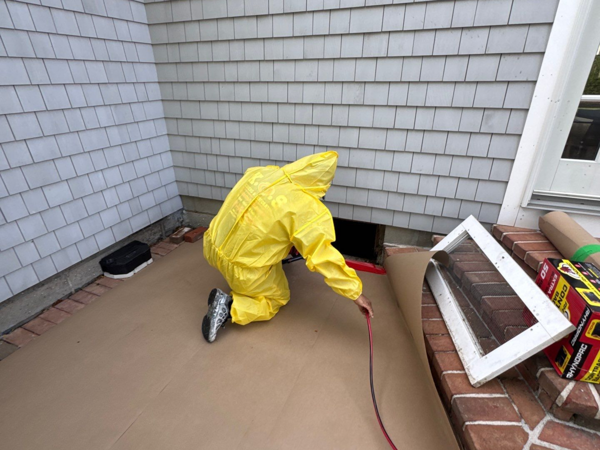 setting up home in Westhampton beach with drying and dehumidifying equipment