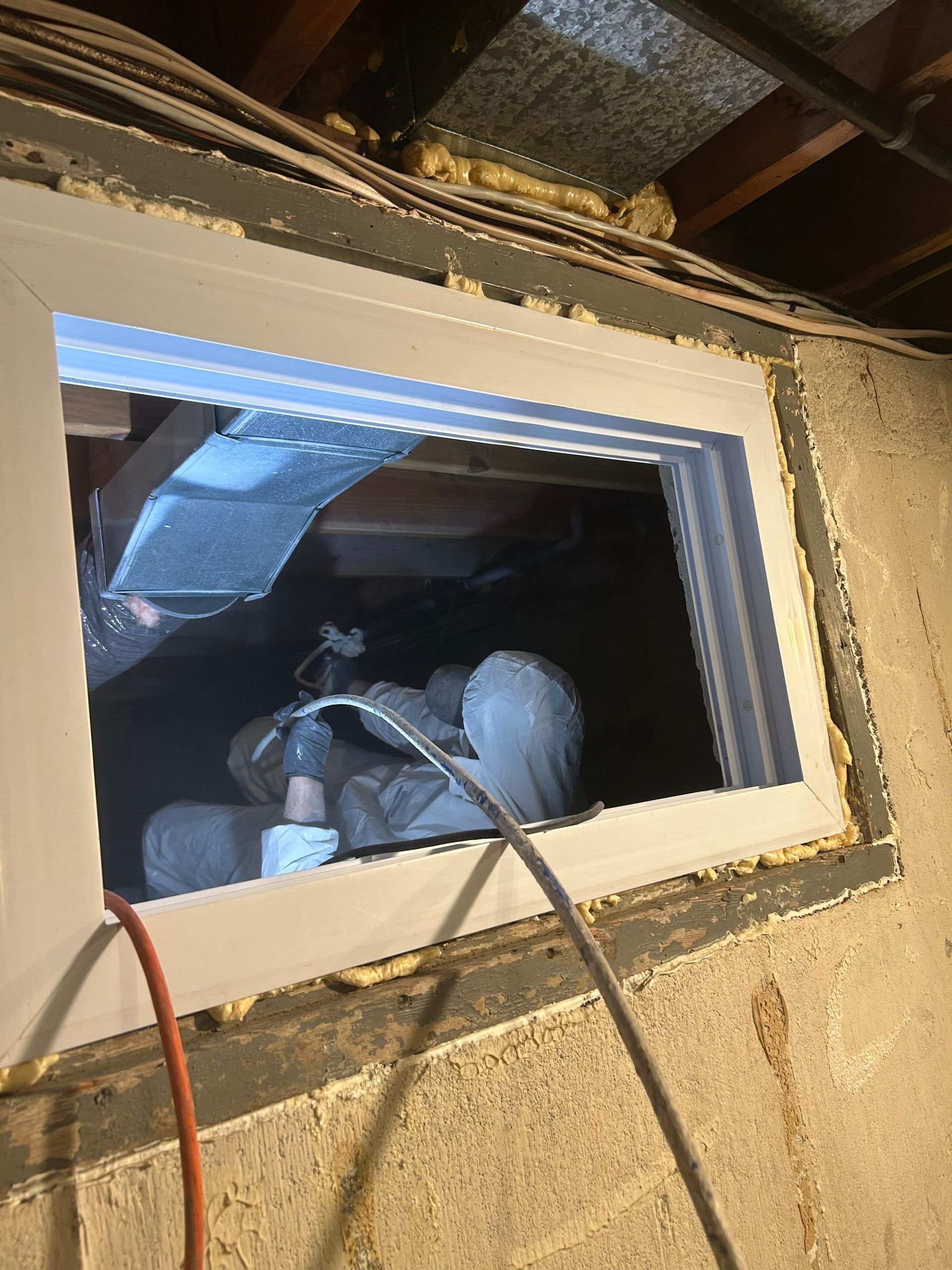 applying mold encapsulation in a crawlspace in Greenlawn New York