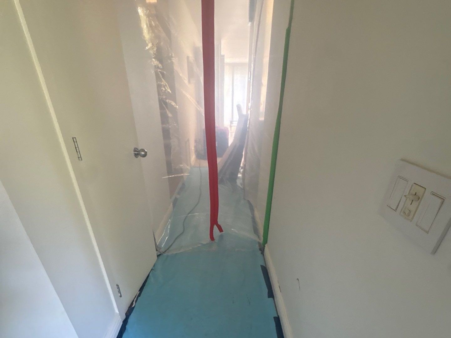 Containment area setup after flood at home in Westhampton Beach NY