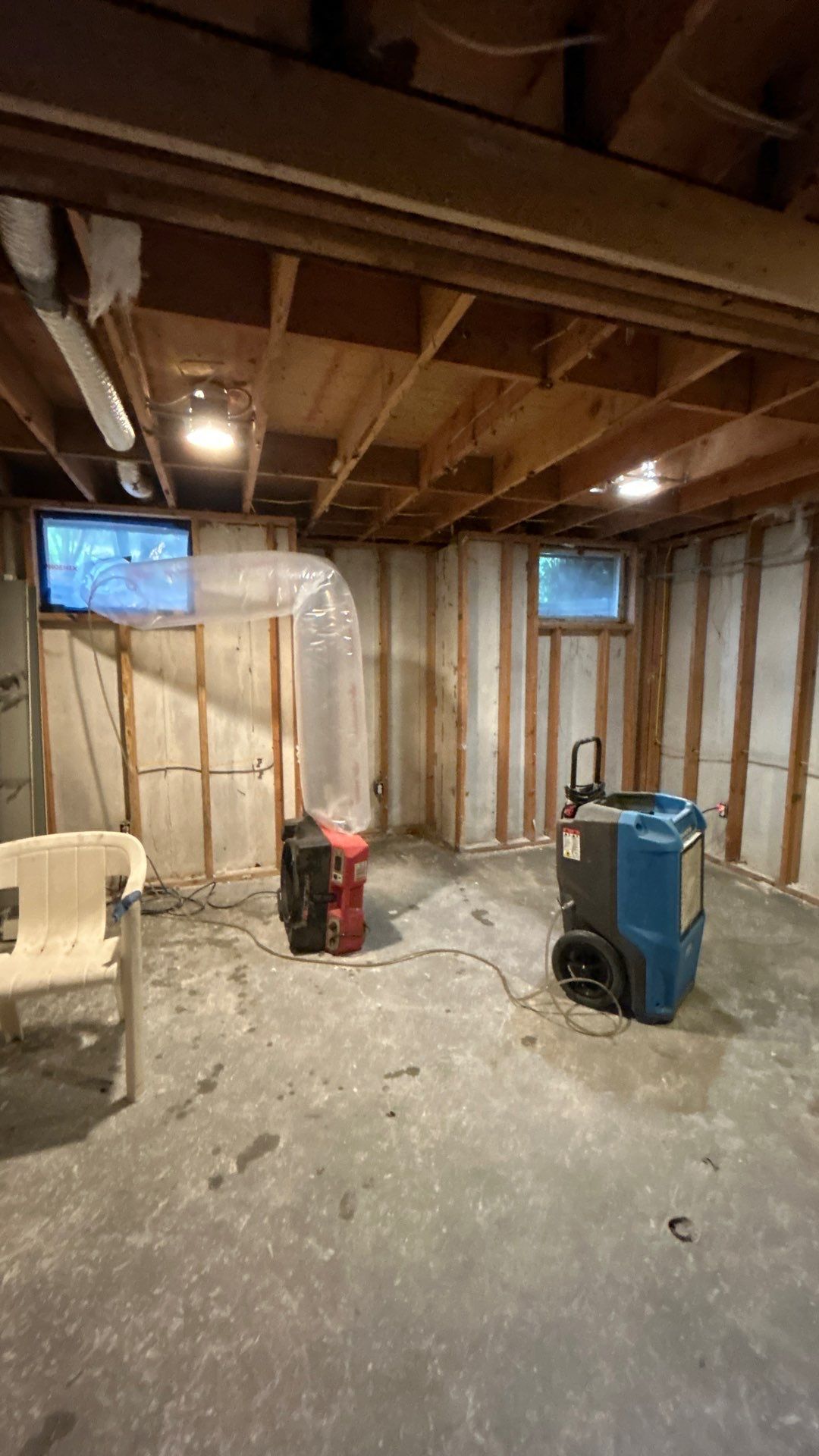 Water damage restoration and mold remediation of flooded basement in Hampton Bays New York