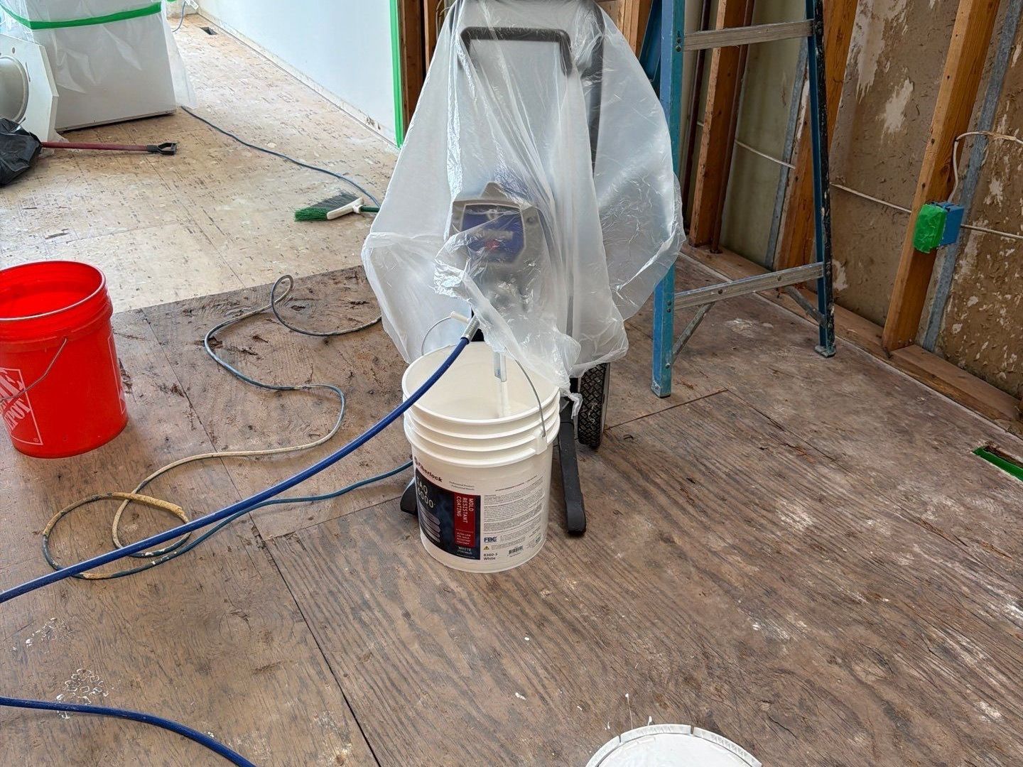 Fiberlock mold resistant coating at Westhampton Beach home.