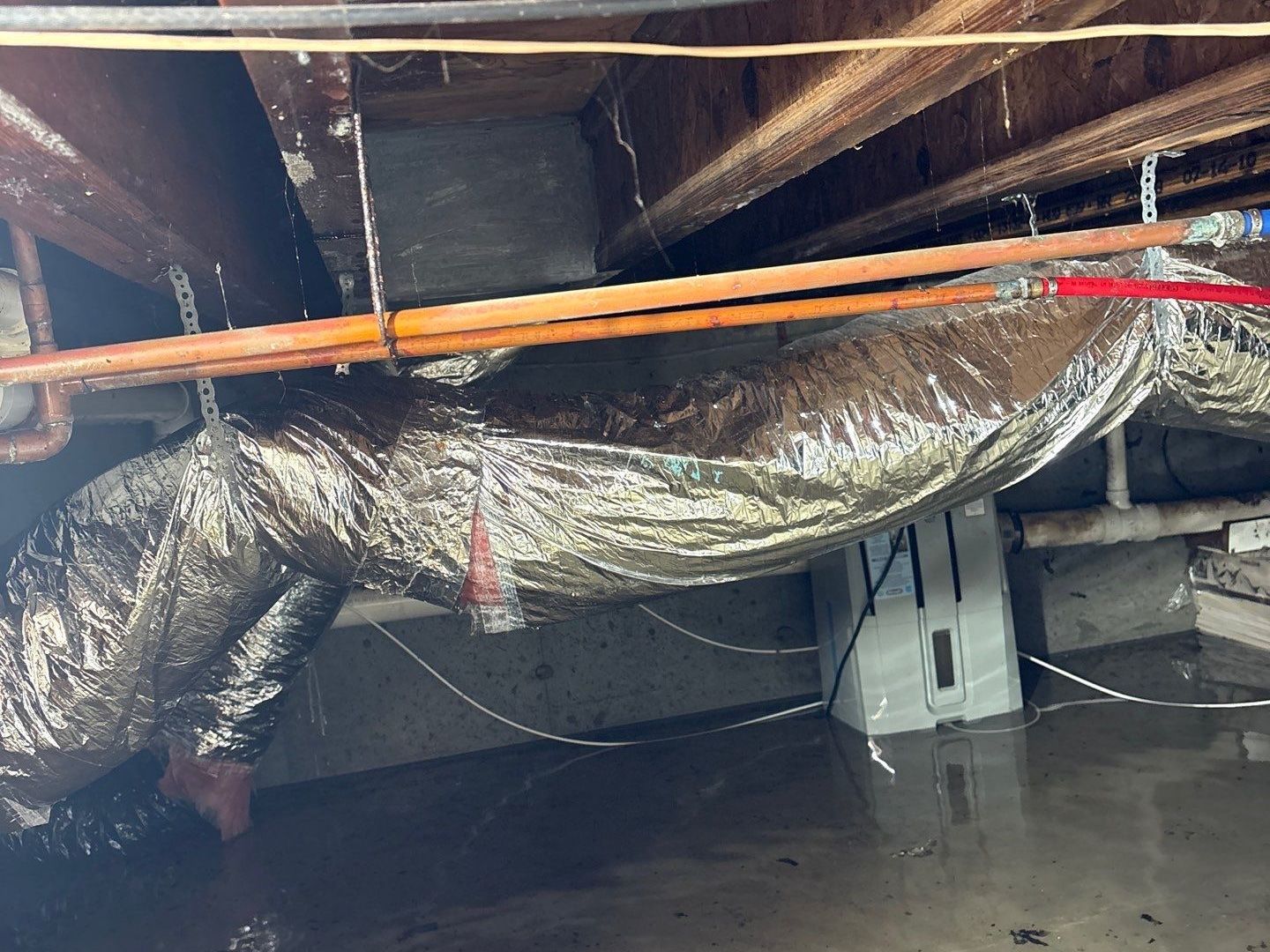 Flooded crawlspace at home in East Hampton NY