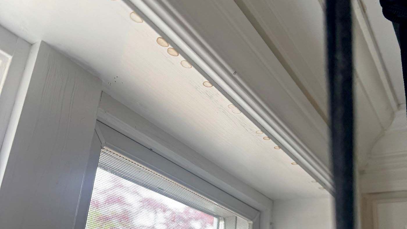 water damage restoration Long Island - ceiling leak at Long Island home in kitchen. 