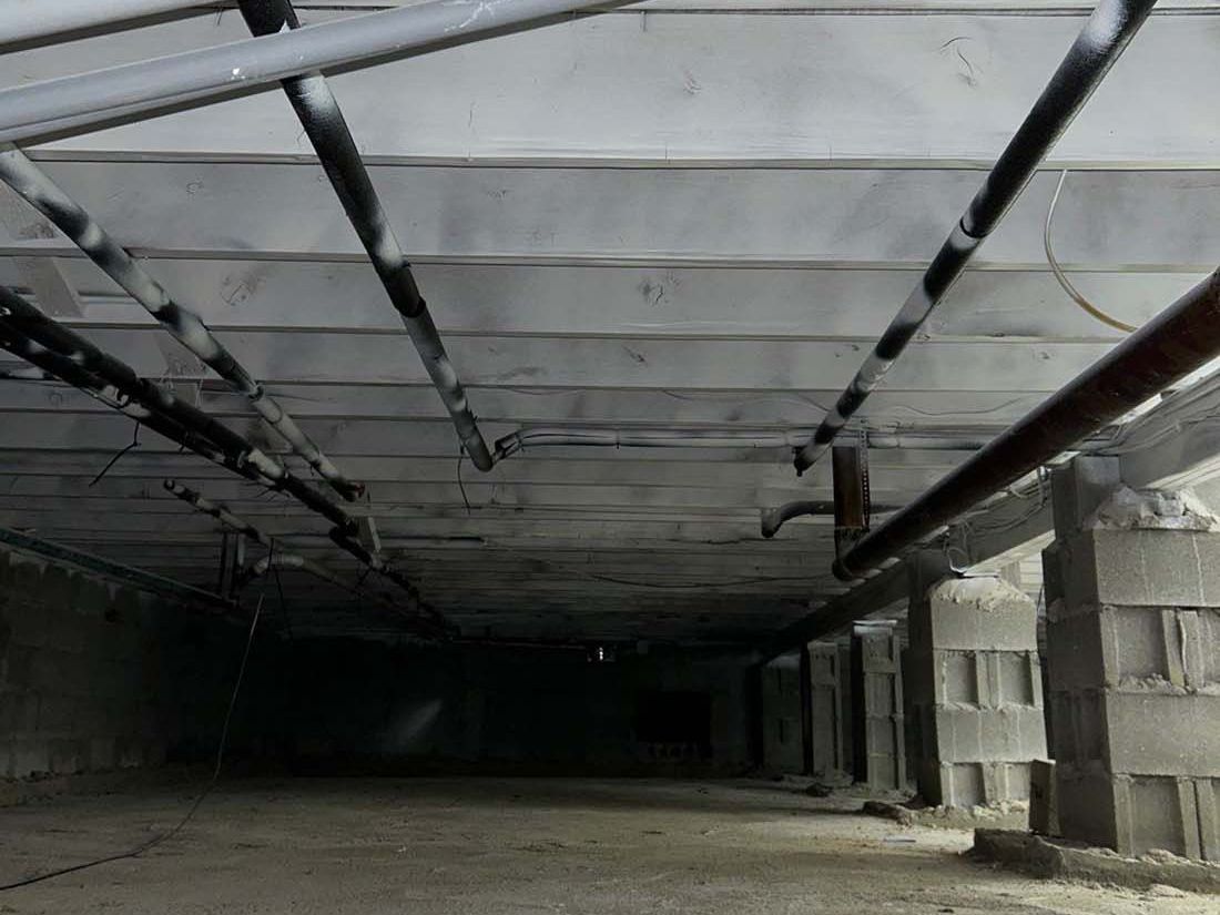 mold encapsulation in a crawl space on Long Island by K.O.S. Cleaning