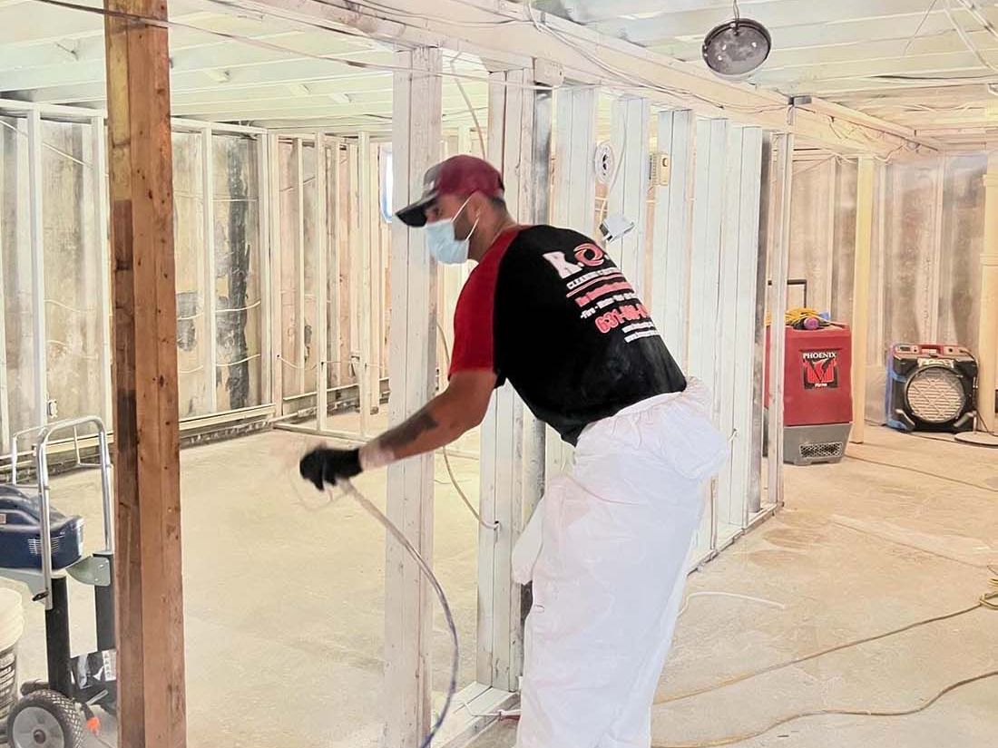 mold encapsulation at a home on Long Island by K.O.S. Restoration