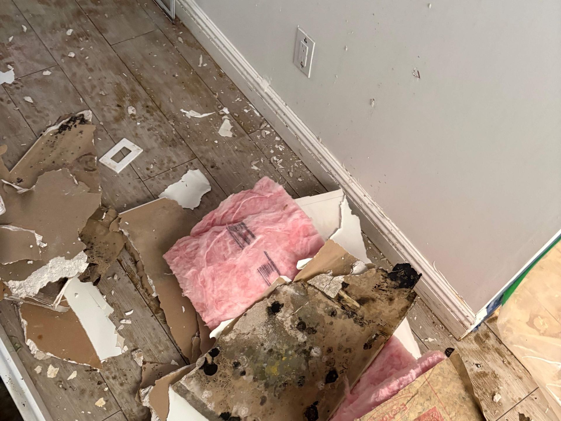 Water damage from ceiling after flood at home in Westhampton Beach NY