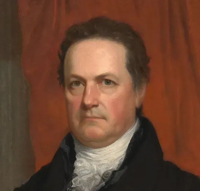 A close up of a man 's face in a painting.