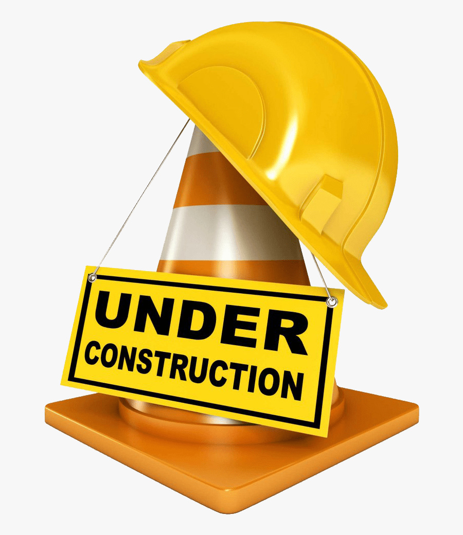 A hard hat is sitting on top of an under construction sign