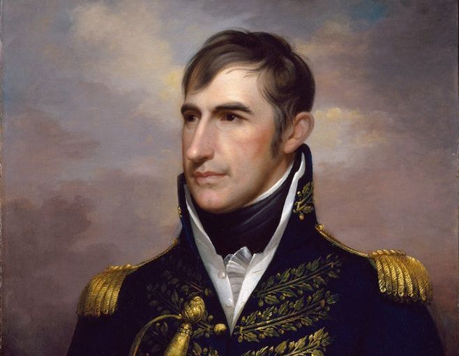 A painting of a man in a military uniform