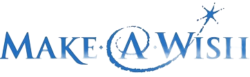 Make-A-Wish logo with blue text, a star over the “i,” and a crescent swoosh beneath the word