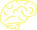 Yellow outline of a brain.