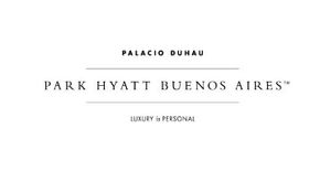 Logotipo del Park Hyatt Buenos Aires sobre fondo blanco con el texto “Palacio Duhau” y “Luxury & Personal”.