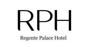 Logotipo del Hotel Regente Palace con grandes letras negras “RPH” sobre un fondo blanco.
