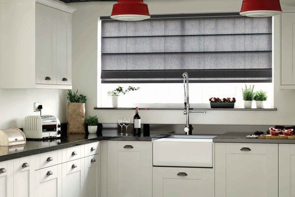 White Kitchen With Black Countertop — Abundance Blinds In Charmhaven, NSW