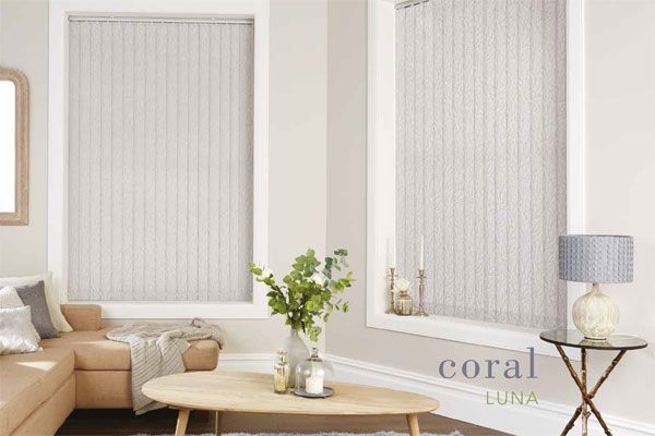 Living Room With Vertical Blinds — Abundance Blinds In Morisset, NSW