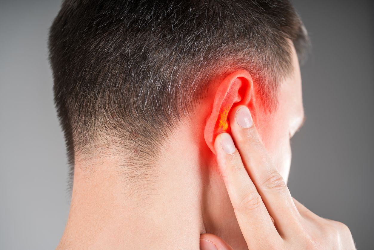 A computer generated image of veteran with tinnitus.