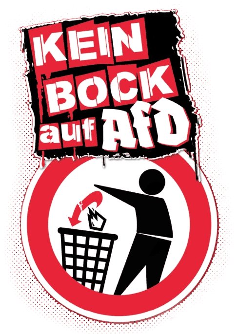 Protestkunst mit dem Aufdruck „Kein Bock auf AFD“