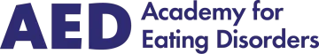 AED Academy for Eating Disorders logo in blue text on a white background