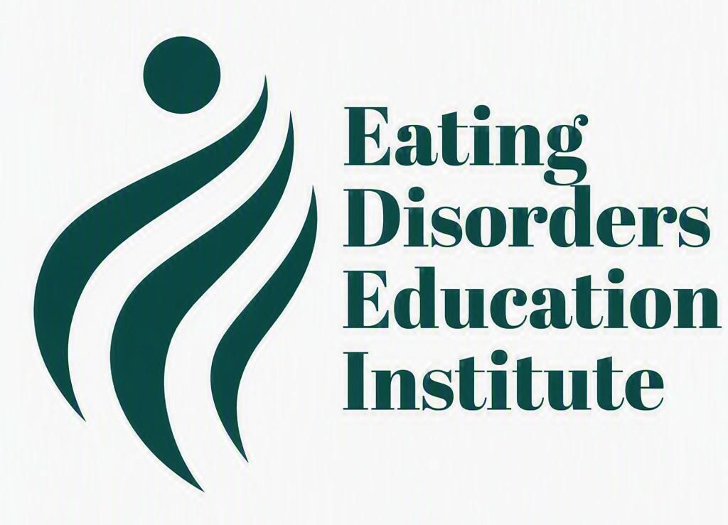 Eating Disorders Education Institute logo with teal abstract figure and text on white background