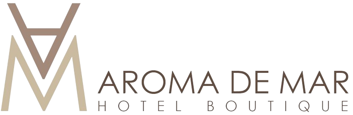 Logotipo para Aroma de Mar Hotel Boutique: monograma con texto.