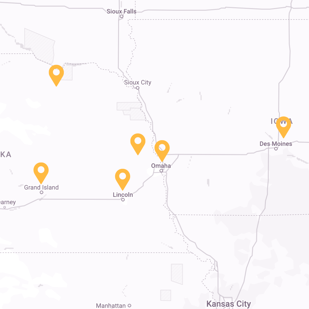 A map showing pickup locations in topeka lawrence olathe ks and kansas city mo