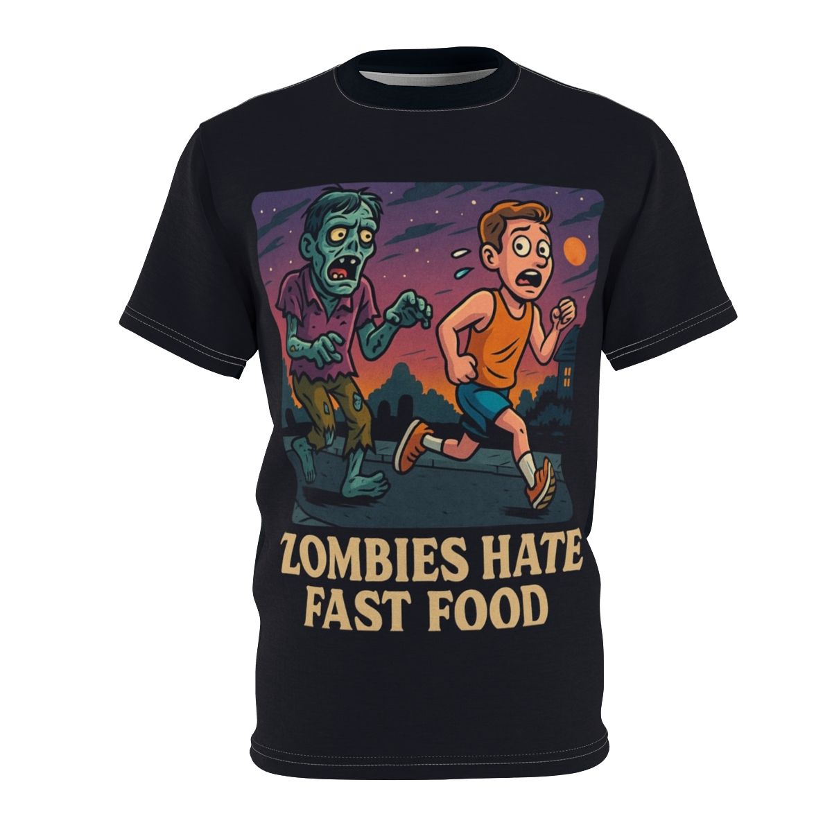 \"ZOMBIES HATE FAST FOOD \" リュック mens-long-sleeve-shirt-maroon-