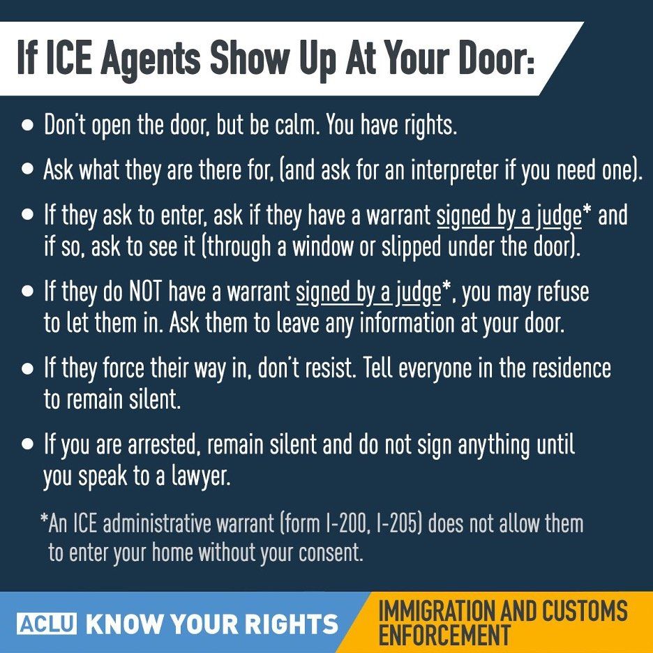 english if ice agents show up at your door