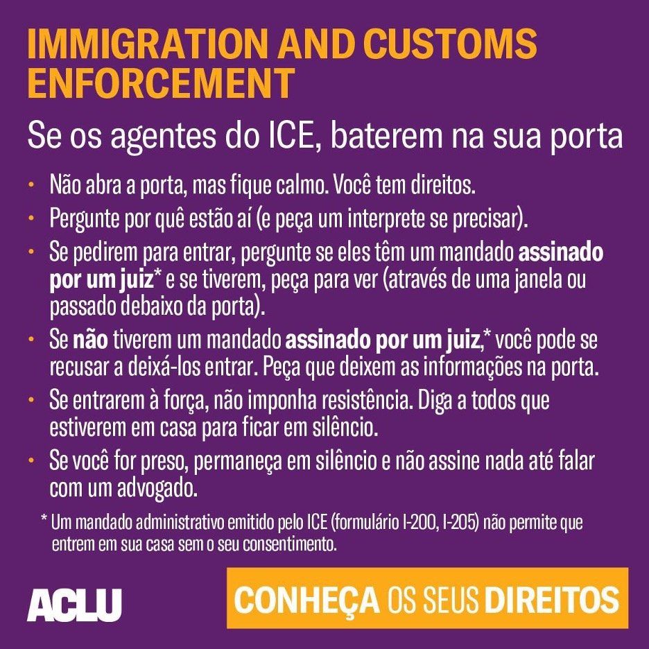 immigration and customs enforcement Portuguese