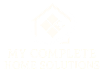 Pale yellow logo with a house icon and the text “MY COMPLETE HOME SOLUTIONS” on a white background