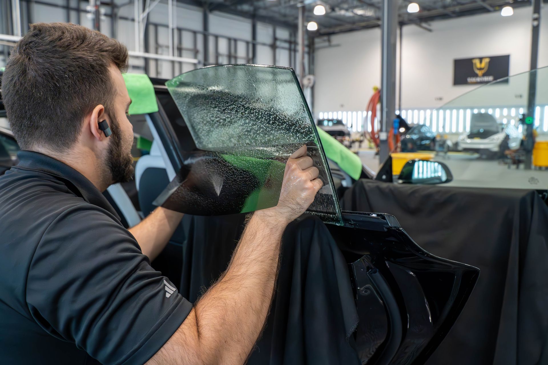 window tinting on a black car