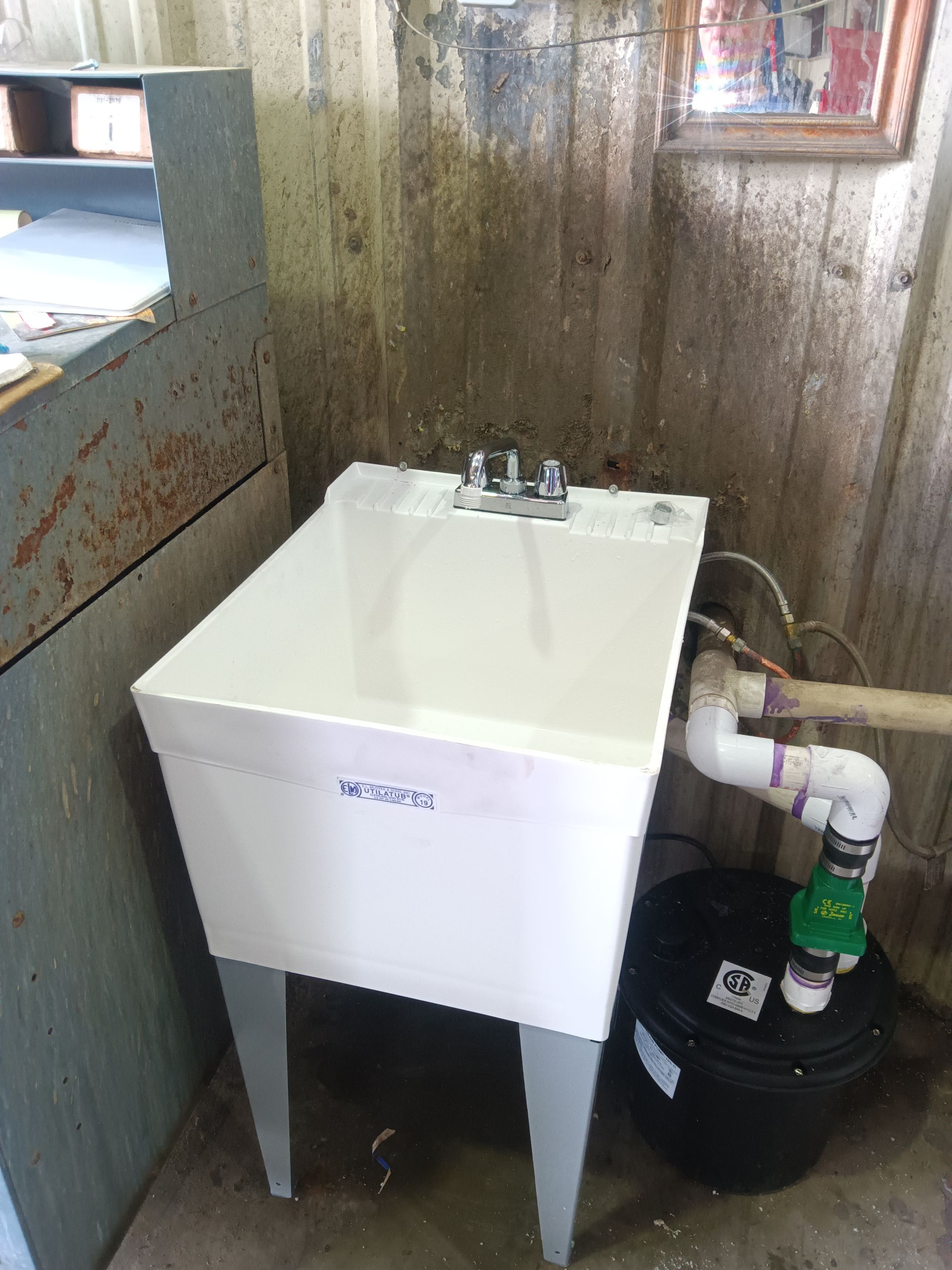 Heavy-Duty White Plastic Utility Sink
