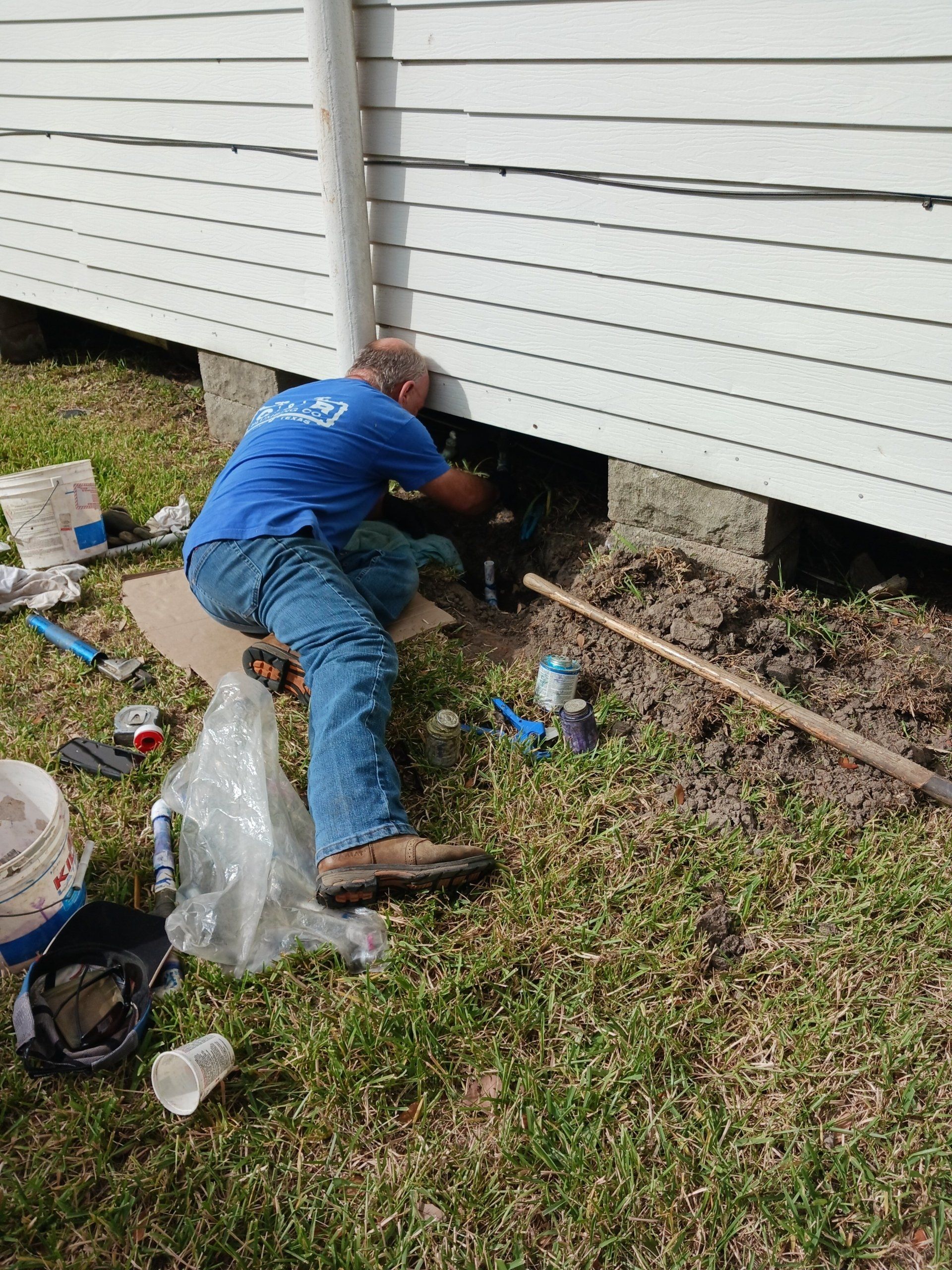Plumbing maintenance under a manufactured home's crawl space
