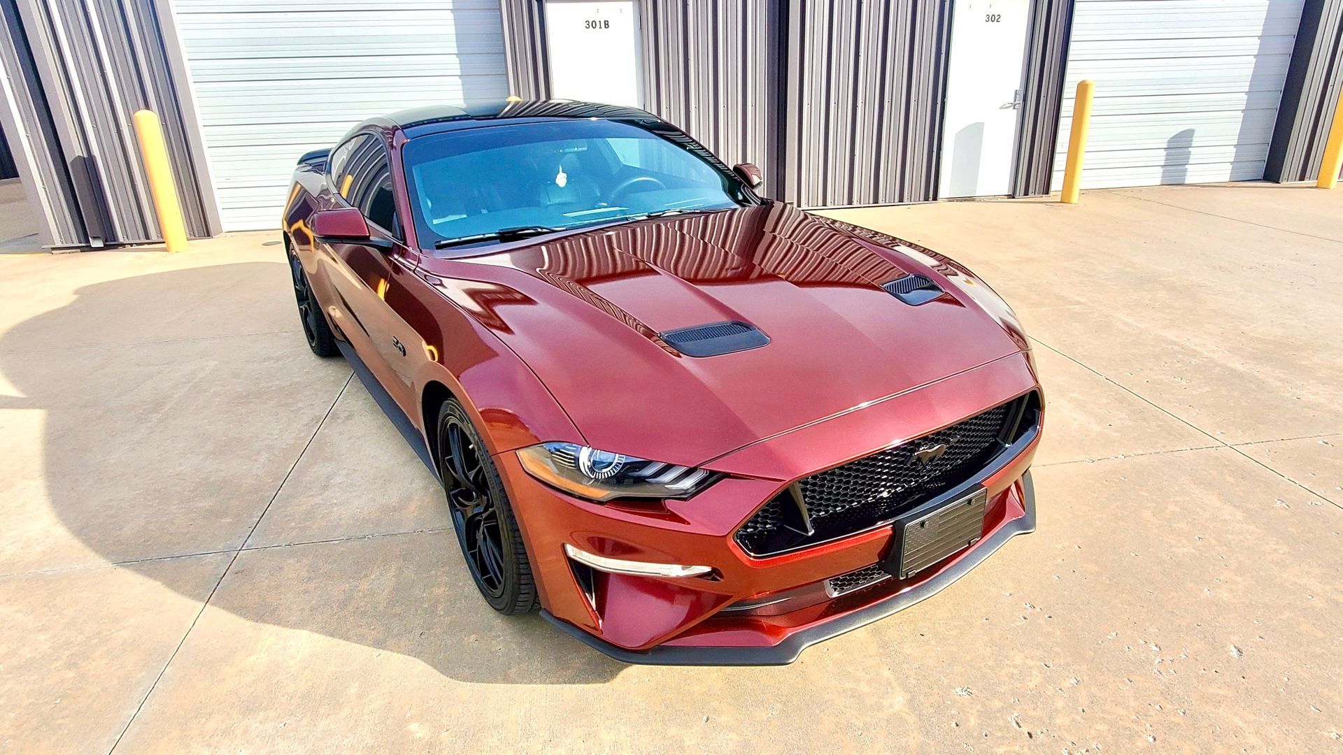 ceramic coating on red Ford Mustang in Wichita KS