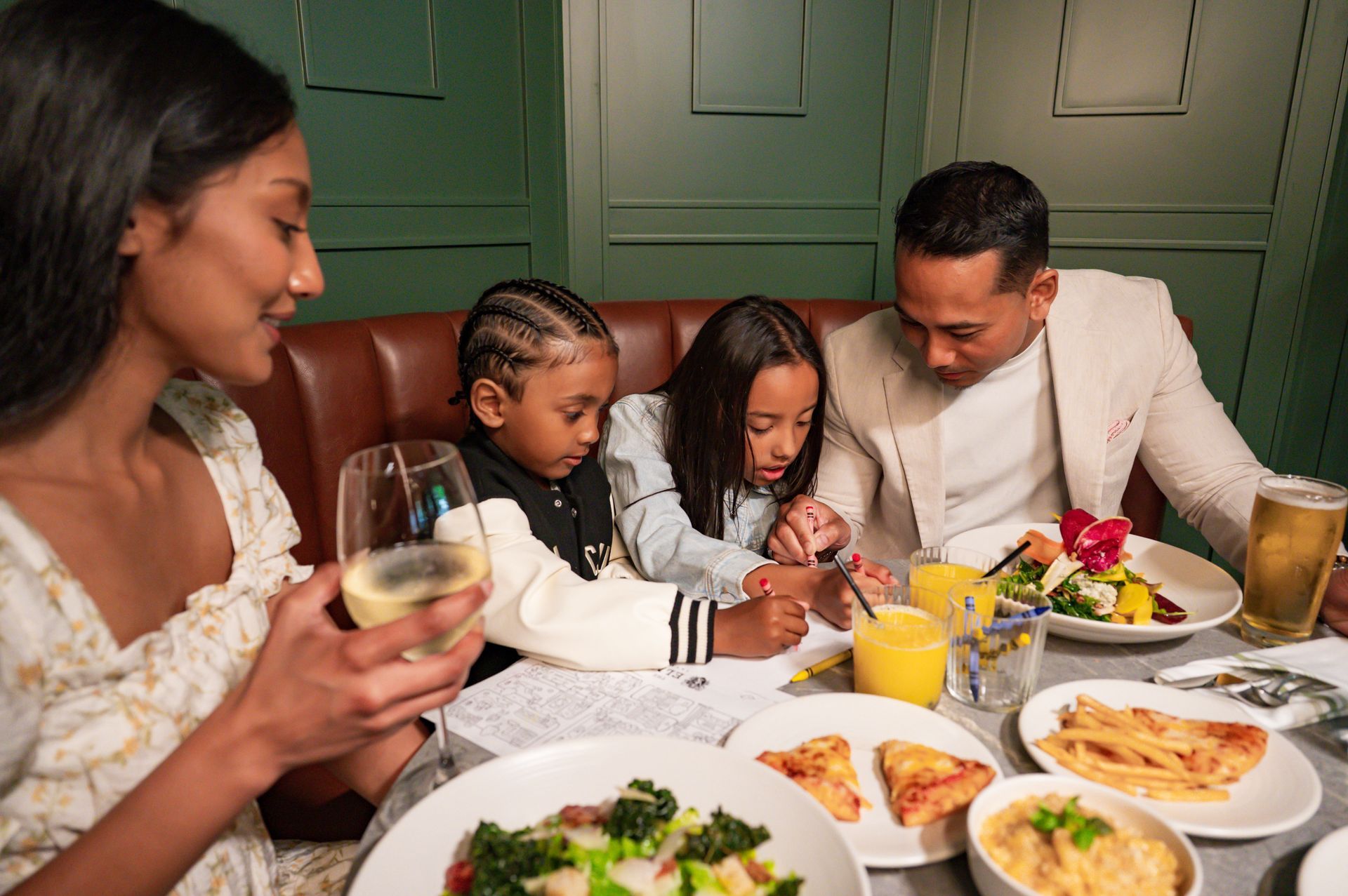 Family enjoying dinner