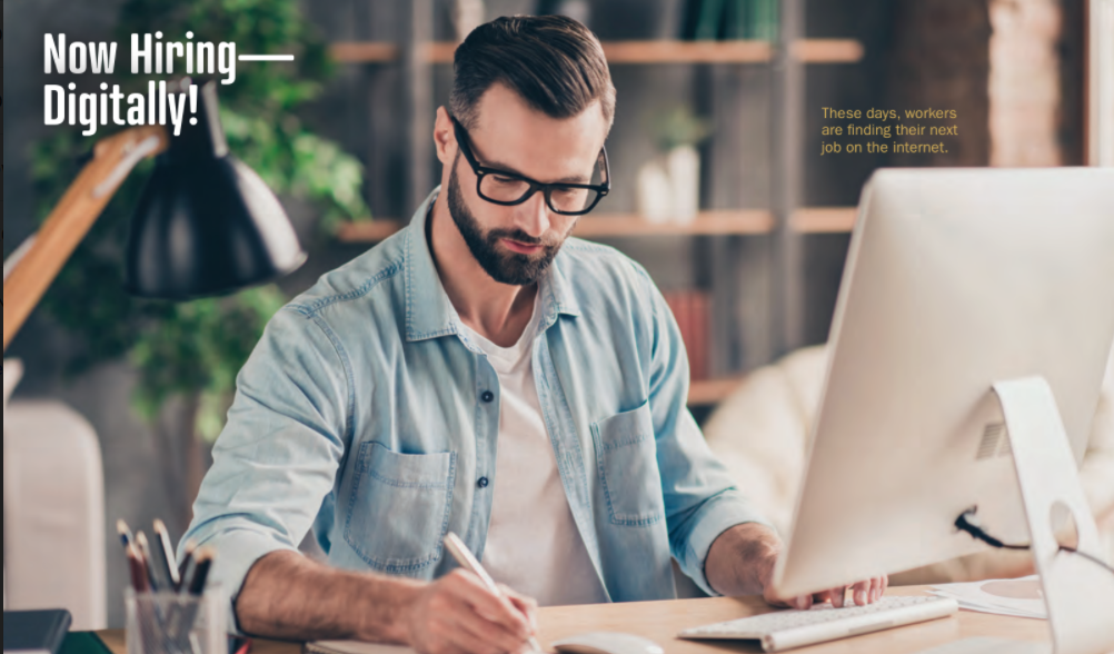 Man looking for a job online