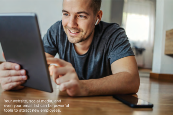 Man going online looking for job 