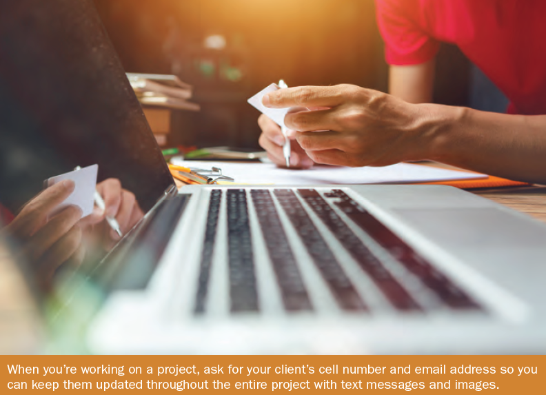 keeping in touch with clients during the whole journey