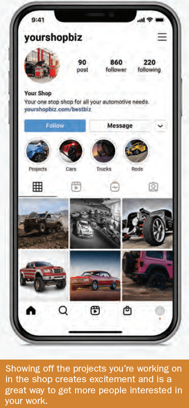 showing projects on instagram 