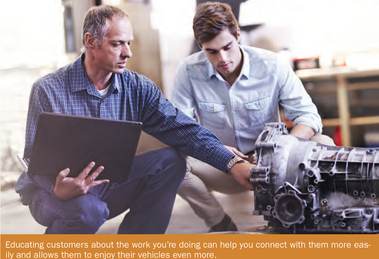 Educating customers about the work