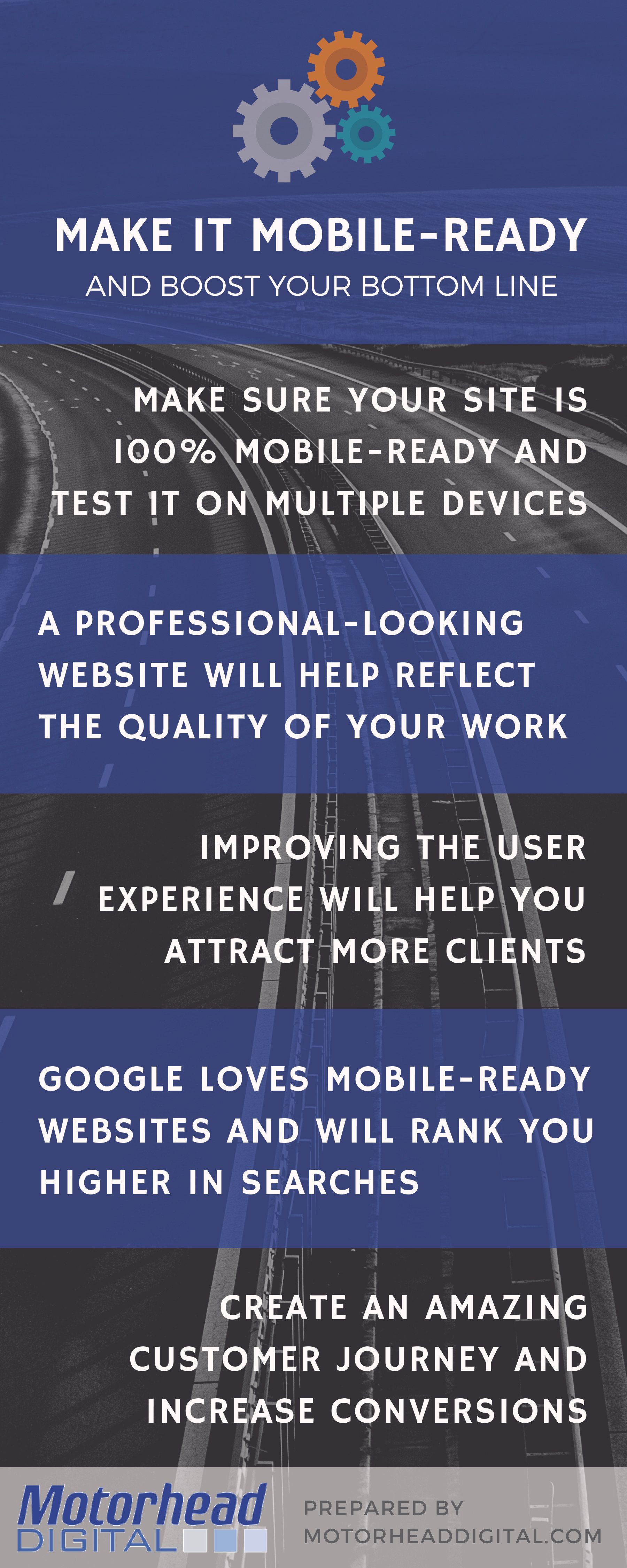 infographic with tips on optimizing your website to be mobile ready