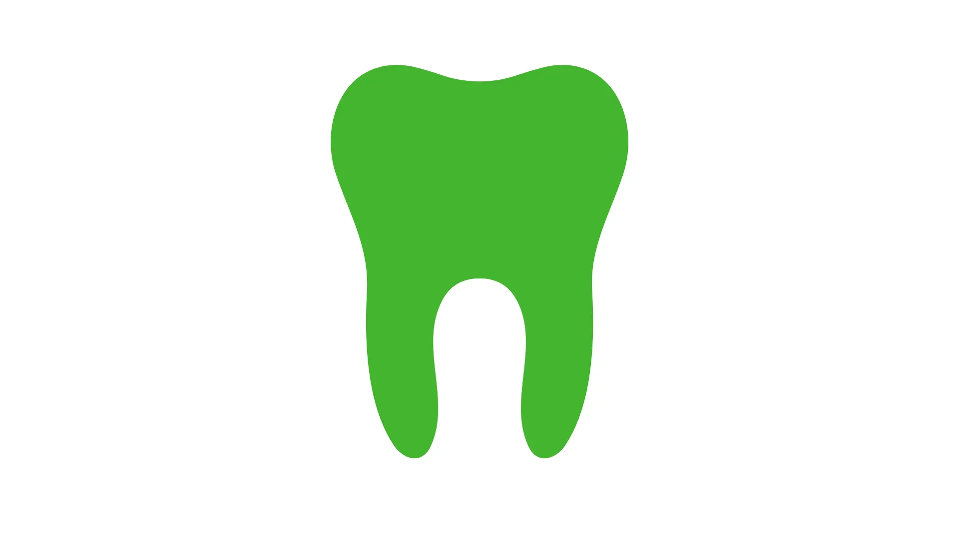 Green tooth icon on white background