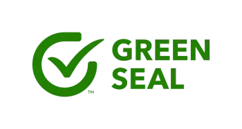 Green Seal logo with a green checkmark and the words “GREEN SEAL” on white background
