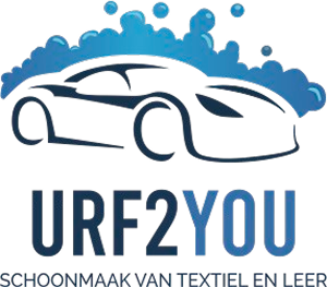 Een logo voor urf2you toont een auto omringd door bubbels