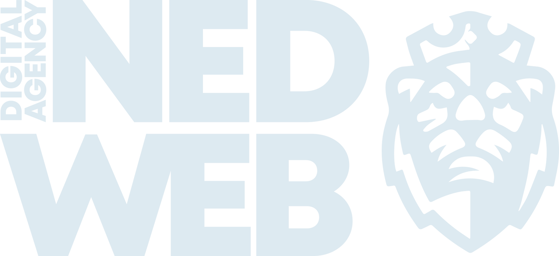Het is een logo voor een digitaal bureau met een leeuw erop.