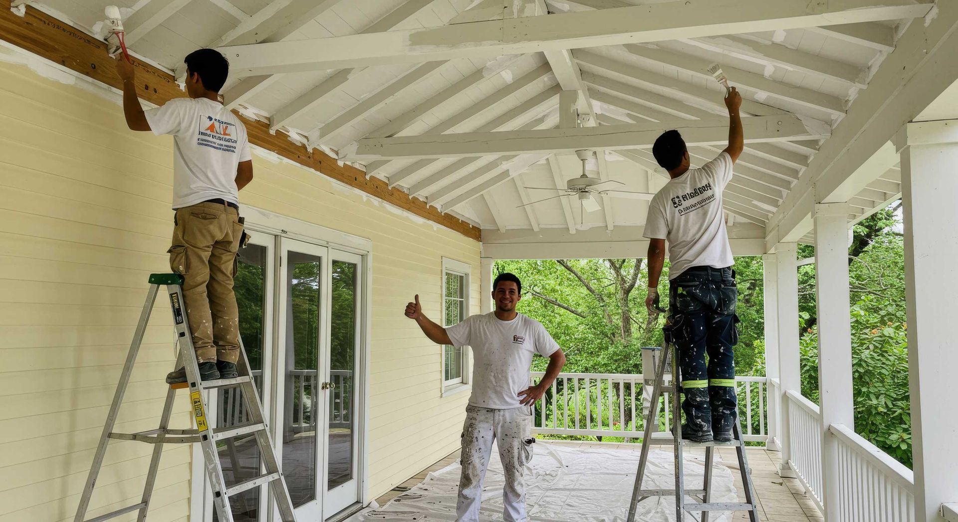 Exterior Painting Team Working on a Home in Hervey Bay