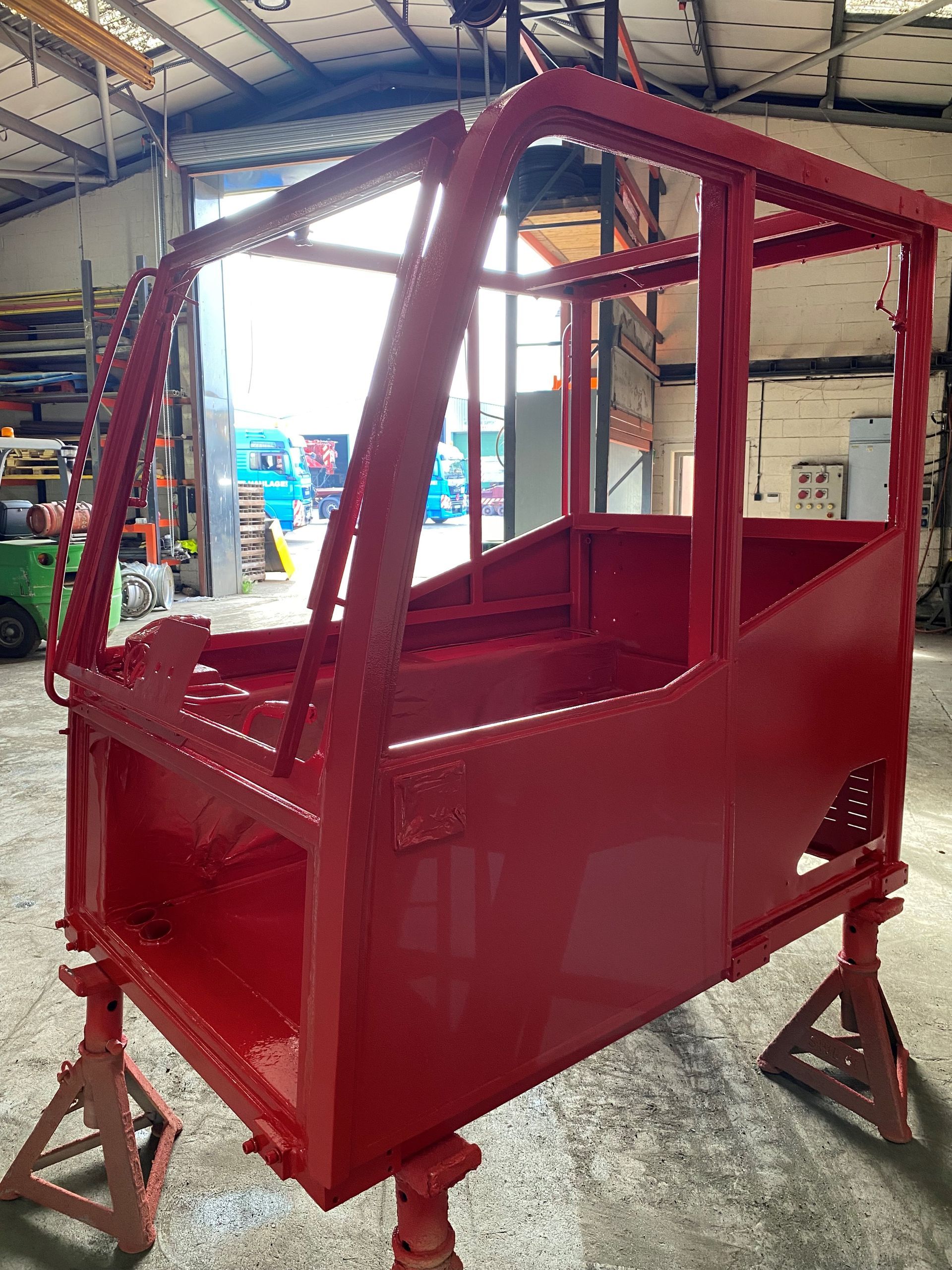 Painting the crane cab