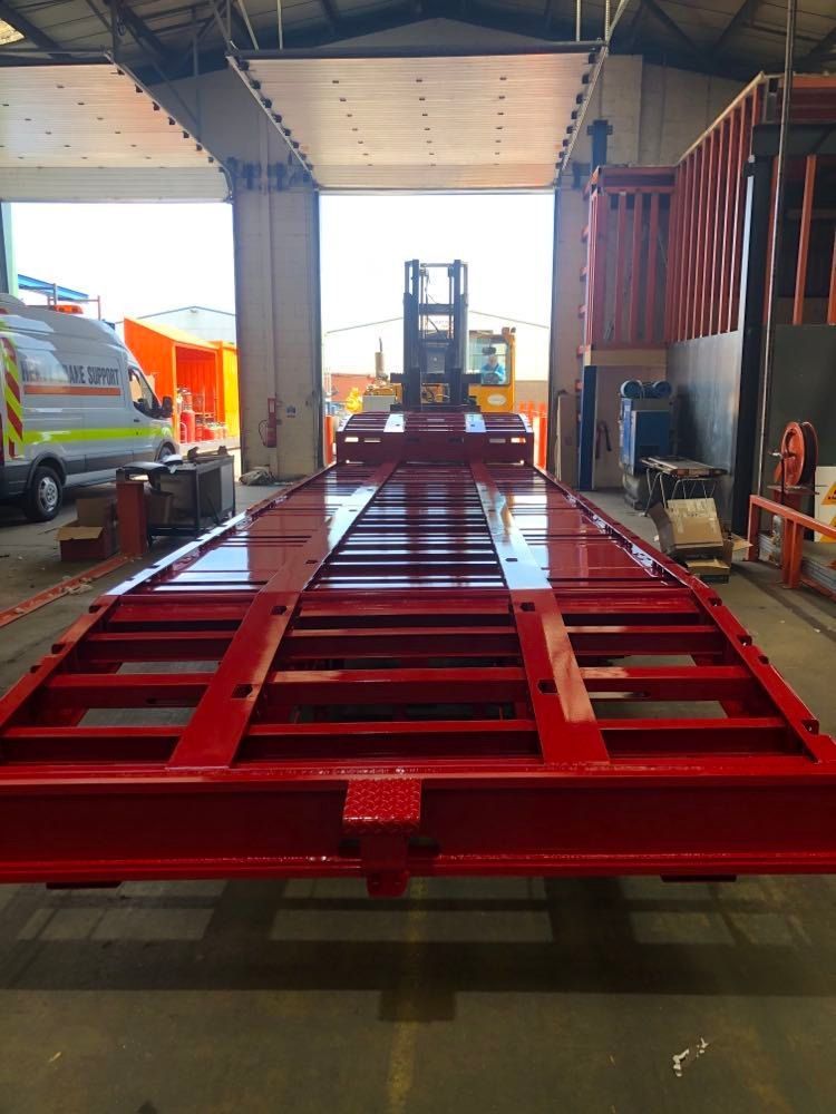 Spraying the trailer