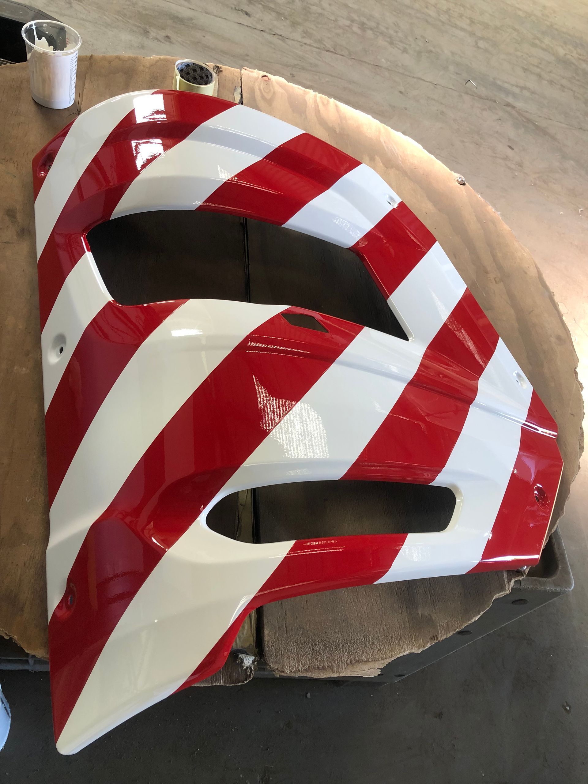Spraying bumper - chevrons