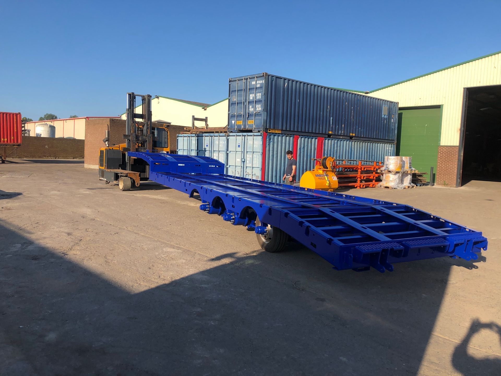 Spraying the trailer