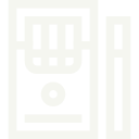 A white icon of a door on a white background.
